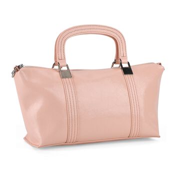 Eleganter Leder Crossbody Tasche im Clean Chic Look 27 x 17 x 10 cm Ros&eacute;