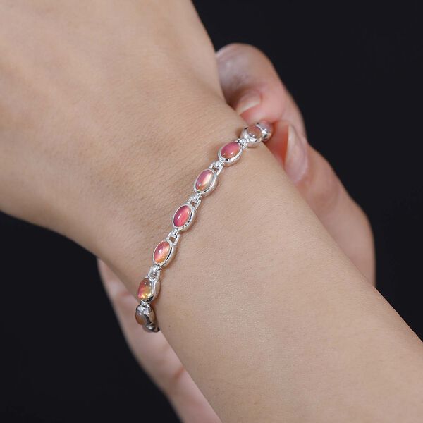 Flamingo Mondstein Armband ca. 19 cm 925 Silber rhodiniert ca. 10,03 ct. image number 3