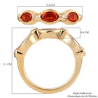 Mexikanischer Kirschfeueropal und Zirkon-Ring, 925 Silber Gelbgold Vermeil  ca. 1,04 ct image number 5