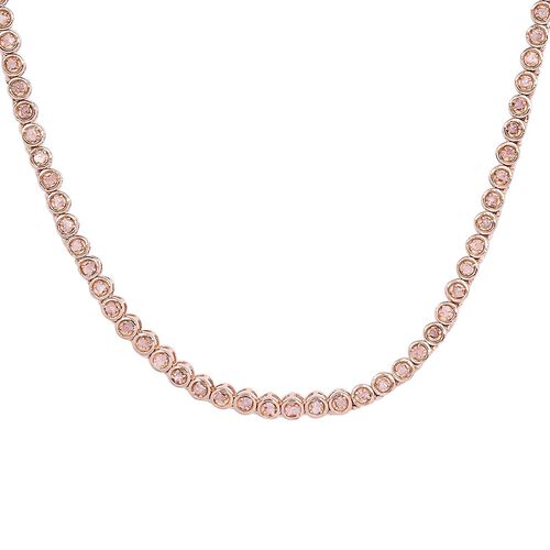 Rosa Diamant Halskette in Silber image number 0