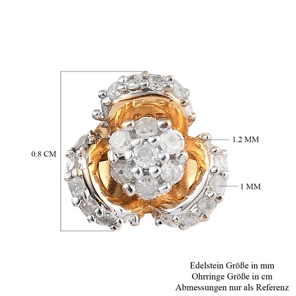 Florale Diamant-Ohrstecker in Silber image number 5