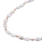 Weiße Biwa-Perle und lila Süßwasser Perlen-Halskette, 50 cm - 217 ct. image number 2