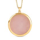 Rosenquarz Schmuckset Eisen Gelbes Gold, Legierung Gelbes Gold, Edelstahl IP-Gelbbeschichtung ca. 75.00 ct