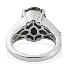 Elite Shungit und Natürlicher Chromdiopsid Ring 925 Silber platiniert  ca. 3,97 ct image number 5