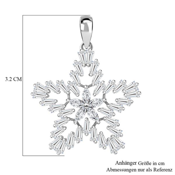 Lustro Stella Weißer Zirkonia Stern Anhänger 925 Silber rhodiniert image number 5