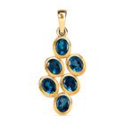 London Blau Topas Anh&auml;nger, 925 Silber vergoldet ca. 2.11 ct