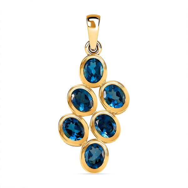 London Blau Topas Anh&auml;nger, 925 Silber vergoldet ca. 2.11 ct image number 0