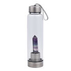 Glas Wasserflasche mit regenbogen Flourit Edelstein 600ml