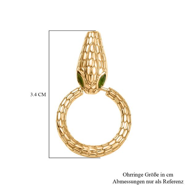 Natürlicher Chromdiopsid, Kanchanaburi Blauer Saphir Ohrringe 925 Silber 750 Gelbgold Vermeil ca. 0.44 ct image number 7