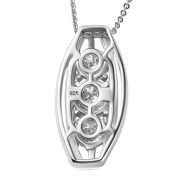 Moissanit Anhänger mit 45cm Kette, 925 Silber rhodiniert - 1,58 ct. image number 5