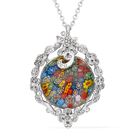 Murano Glas, Weißer Kristall Halskette ca. 60 cm Edelstahl