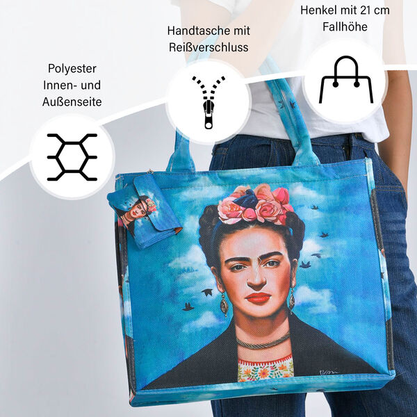 2er Set Shopper und Geldb&ouml;rse - Frida Kahlo Selbstportrait image number 4