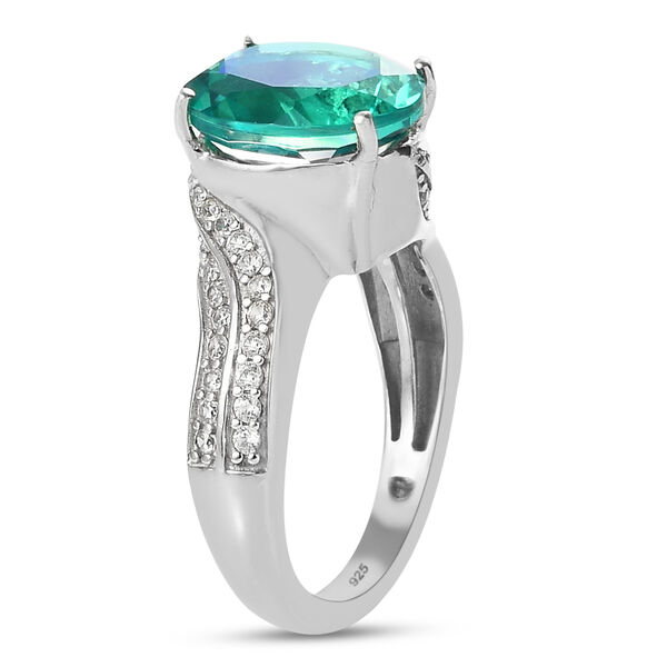 Pfau Triplett Quarz und Zirkon Ring 925 Silber platiniert  ca. 4,22 ct image number 5