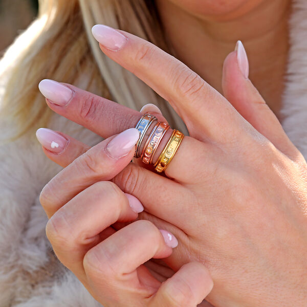 Nachthimmel Spinning Ring Geschenkset in ros&eacute;vergoldetem Silber image number 5