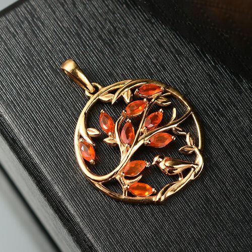 D’joy AA Salamanca Feueropal Anhänger 925 Silber 750 Gelb Vergoldet ca. 0,50 ct. image number 1
