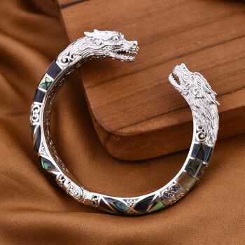 Royal Bali - Abalone Muschel Armreif, ca. 19 cm, 925 Silber