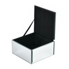 Edle Glas-Schmuckbox in Quadratform, 12x12x7,5 cm, Silbergrün image number 5
