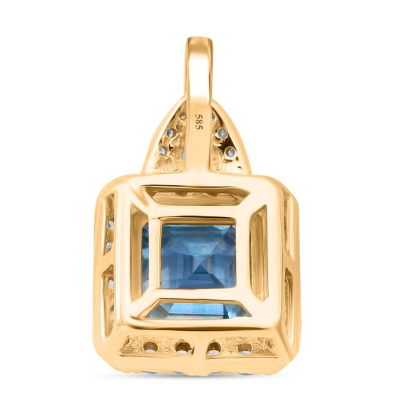 AAA blauer Zirkon und Diamant-Anh&auml;nger in 585 Gold - 4,33 ct. image number 4