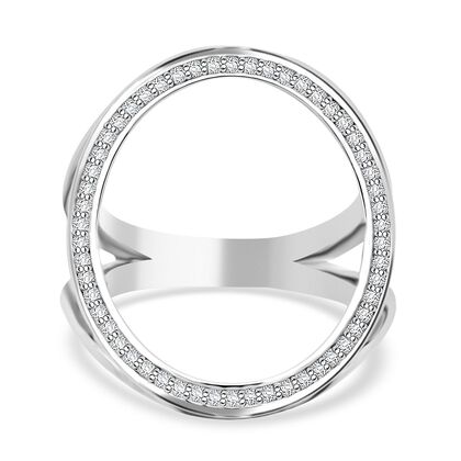 LUSTRO STELLA -  Wei&szlig;er Zirkonia Ring 925 Silber rhodiniert (Gr&ouml;&szlig;e 20.00)
