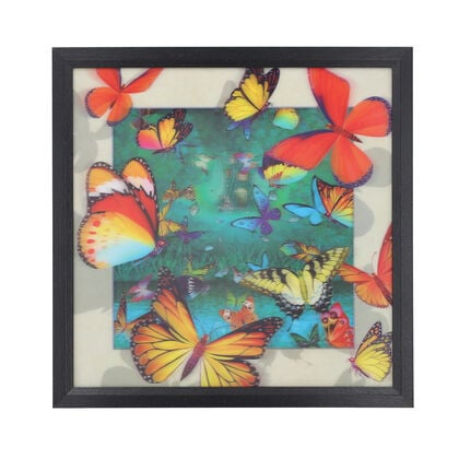 Realistisches 5D Schmetterlings-Gemälde, Größe 43,5x43,5x1,2 cm, Mehrfarbig