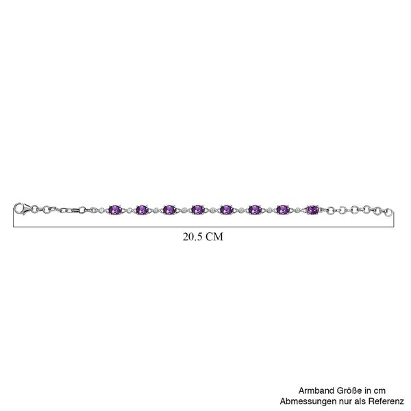 Natürliches, marokkanisches Amethyst und Zirkon-Armband, 925 Silber platiniert, 6,22 ct. image number 5
