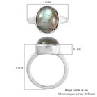Labradorit-Ring, 925 Silber platiniert (Größe 16.00) ca. 5,76 ct image number 6