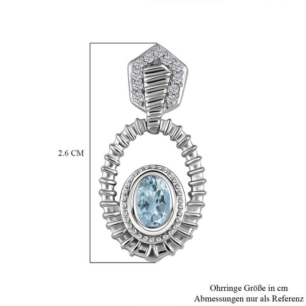 Espirito Santo Aquamarin und  Zirkon Ohrringe, ca. 1.24 ct image number 6