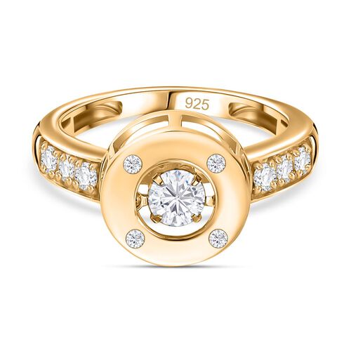 Moissanit Ring 925 Silber rhodiniert ca. 0,48 ct