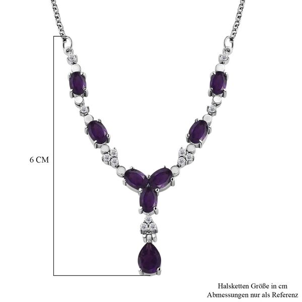 Afrikanischer Amethyst Halskette ca. 45 cm Edelstahl ca. 4.49 ct image number 6