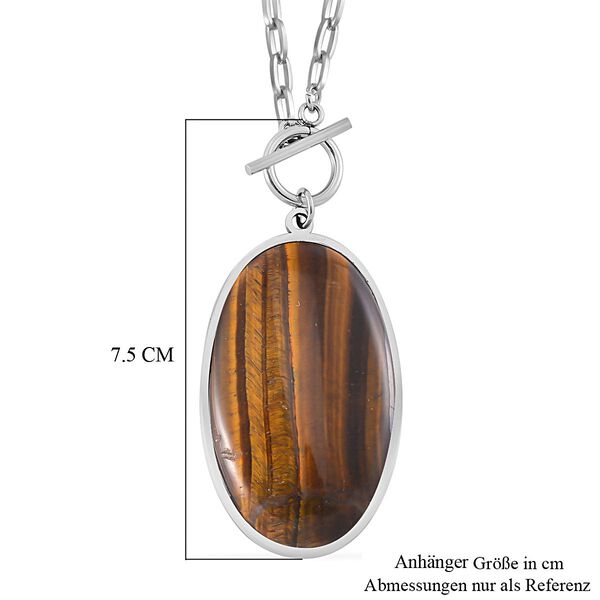 Gelbe Tigerauge Halskette ca. 60 cm 316L Edelstahl ca. 90.00 ct image number 2