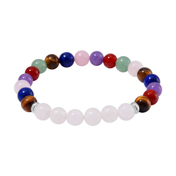 3er-Set- Multi-Edelstein und wei&szlig;e Kristall Quarz-Armb&auml;nder - 231 ct. image number 7