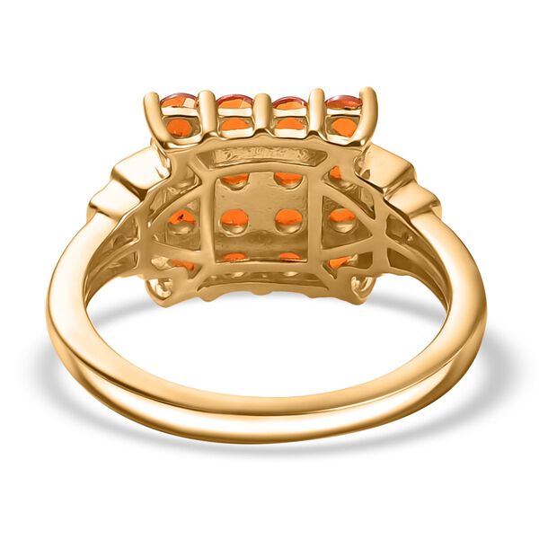 AAAA Blaze-Feueropal, Weißer Zirkon Ring 925 Silber 750 Gelbgold Vermeil (Größe 17.00) ca. 0,92 ct image number 6