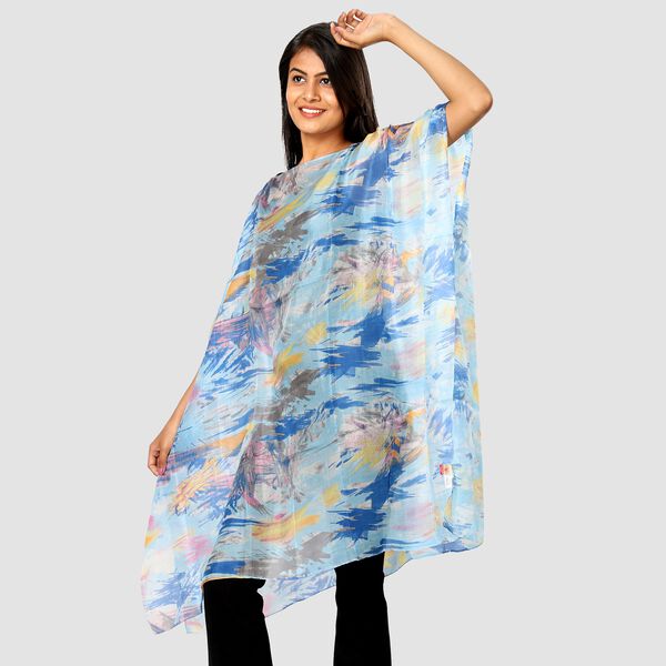 100% Maulbeerseide Shirt, Einheitsgröße Himmelblau/ Blau image number 3