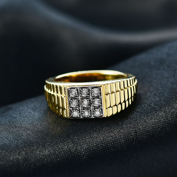 D'Joy wei&szlig;er Diamant Herrenring image number 2