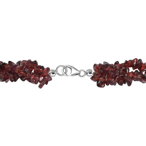 Roter Granat Halskette ca. 50 cm 925 Silber rhodiniert ca. 93.80 ct image number 5