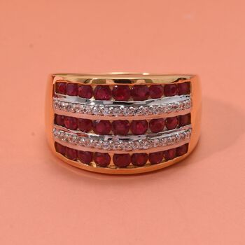 Nat&uuml;rlicher Mosambik Rubin und Zirkon Ring - 1,83 ct.