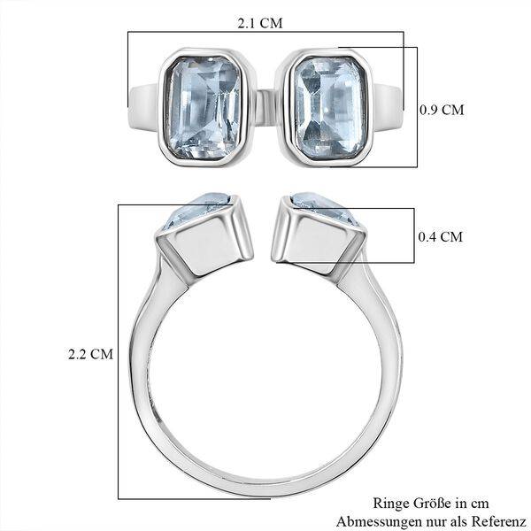 Himmelblauer Topas Ring Edelstahl (Größe 16.00) ca. 2,66 ct image number 7