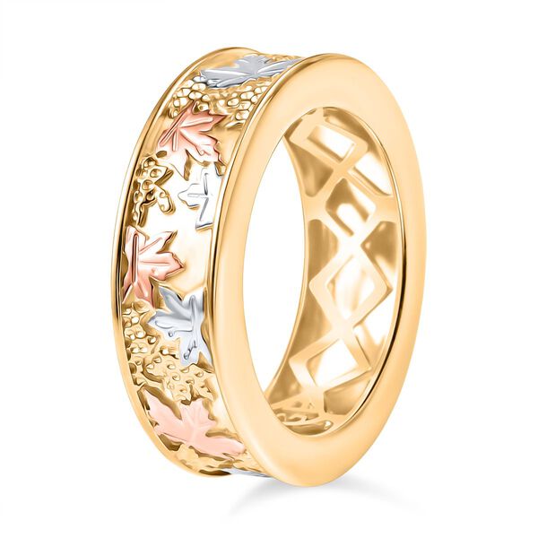 GP Italienische Garten Kollektion - Tricolor Ring 925 Silber Rhodiniert und 750 Gelbgold Vermeil (Größe 16.00) image number 5