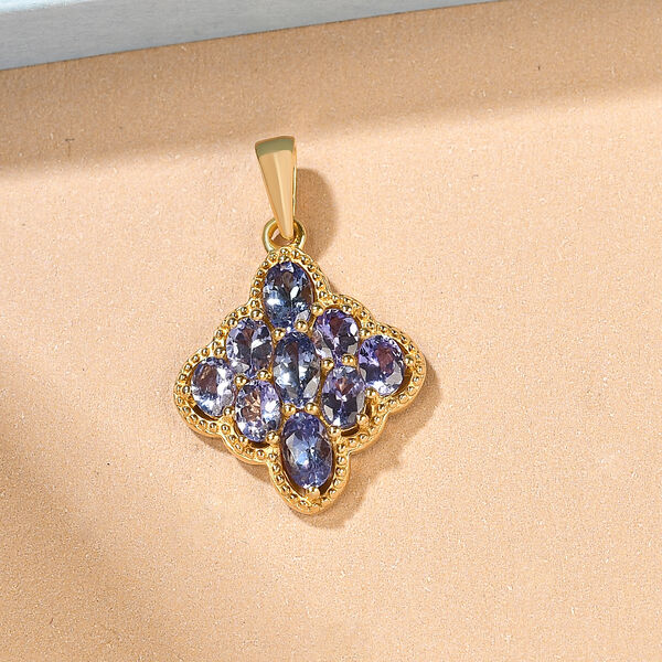 Tansanit-Anh&auml;nger, 925 Silber vergoldet ca. 1,62 ct image number 3