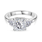 Moissanit Ring 925 Silber rhodiniert (Größe 21.00) ca. 3,00 ct