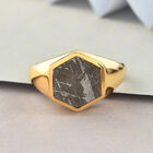 Meteorit Ring 925 Silber vergoldet  ca. 9,57 ct image number 1
