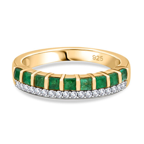 Smaragd und Moissanit Half Eternity Ring - 0,61 ct. image number 0