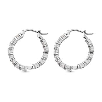 Wei&szlig;er Zirkonia Ohrringe  Edelstahl ca. 5.62 ct