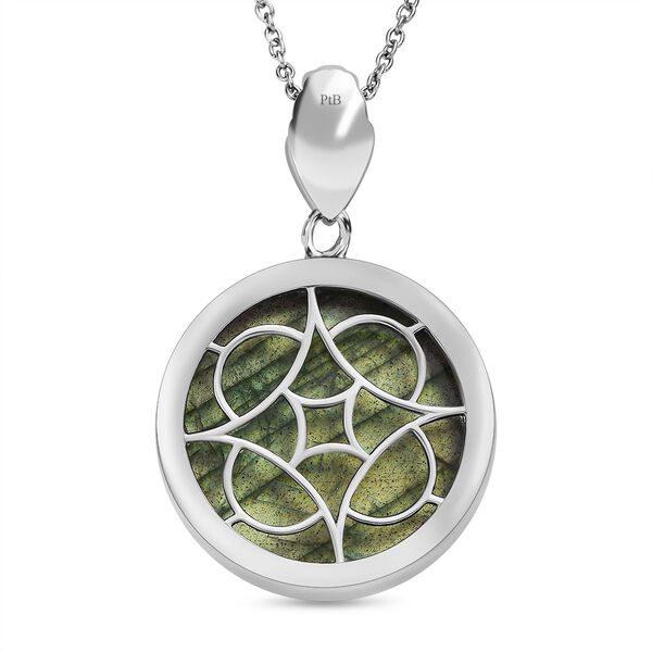 Labradorit-Anh&auml;nger mit 50 cm Kette - 30,62 ct. image number 5