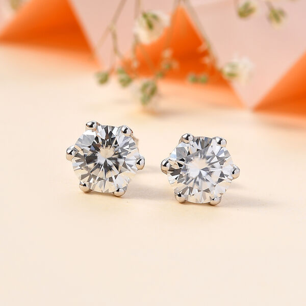 Moissanit Ohrringe, 925 Silber rhodiniert - 3,48 ct. image number 2