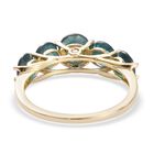 Blaugrüner Grandidierit und Diamant 5 Stein Ring 375 Gelbgold image number 4