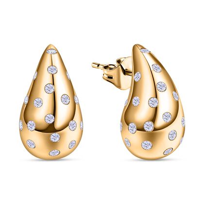 Moissanit Ohrringe 925 Silber 750 Gelbgold Vermeil ca. 0.96 ct