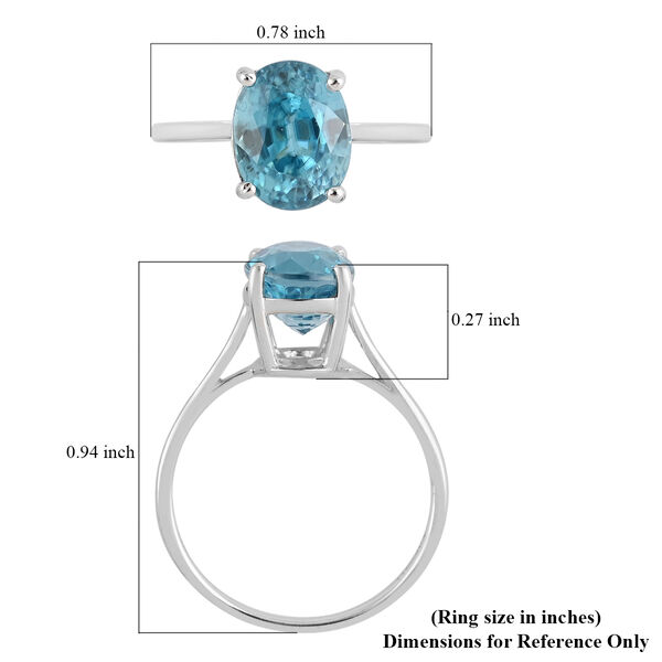 AAA kambodschanischer, blauer Zirkon Solitär-Ring, 585 Weißgold  ca. 3,50 ct image number 5