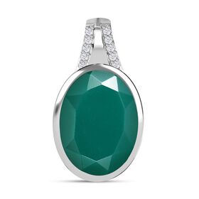 Verde Onyx und Zirkon Anhänger - 14,58 ct.