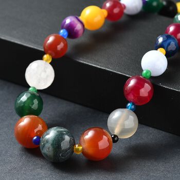 Multi Edelstein Halskette, 45cm - 410 ct.